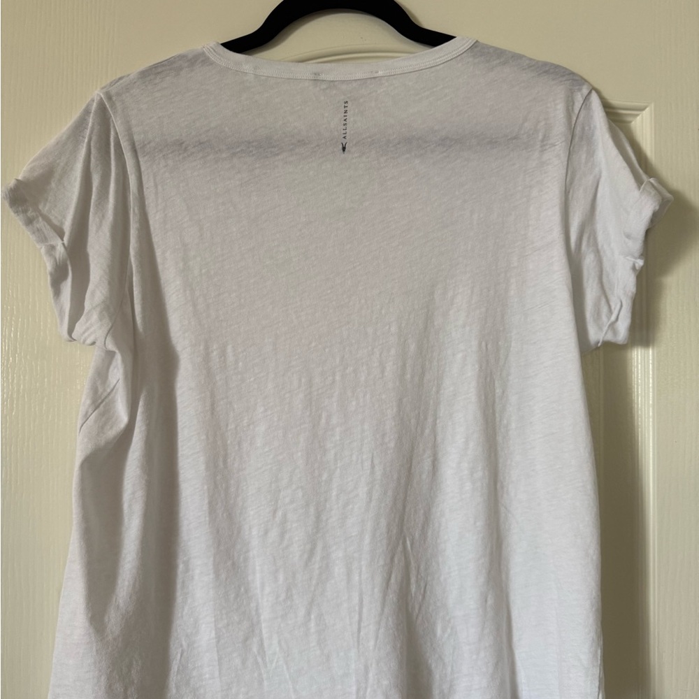 All Saints Classic White V-Neck Tee - Picture 2 of 5